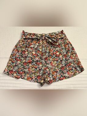 J. Crew X Liberty Fabrics Belted Bow Floral Cotton Shorts Women’s Size 14